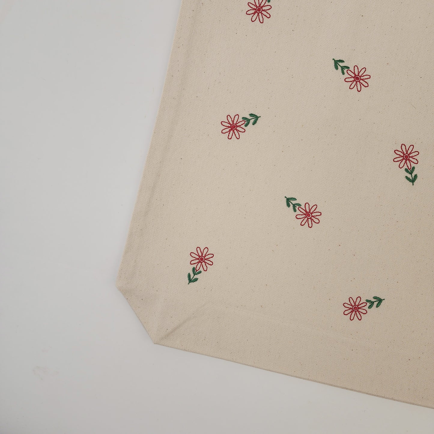 Floral Embroidered Tote Bag