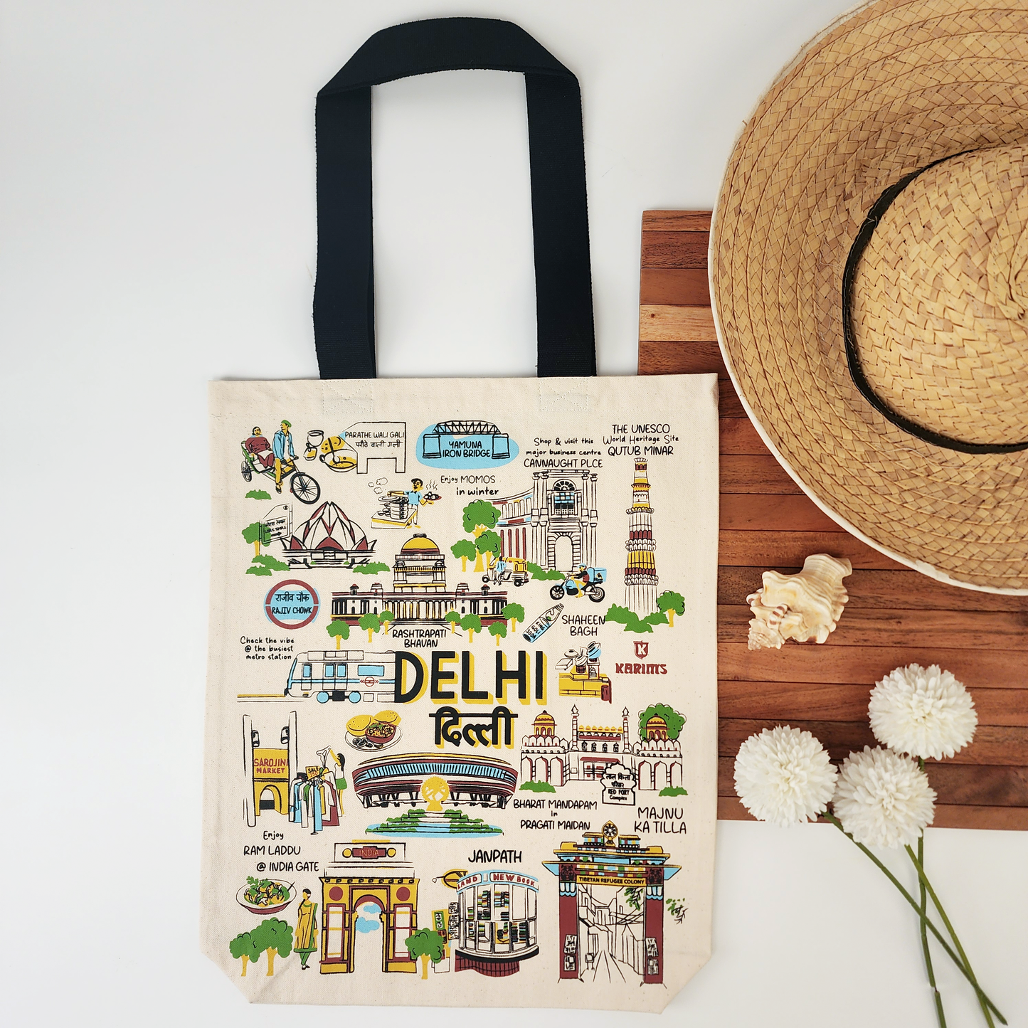 Delhi Print Tote Bag
