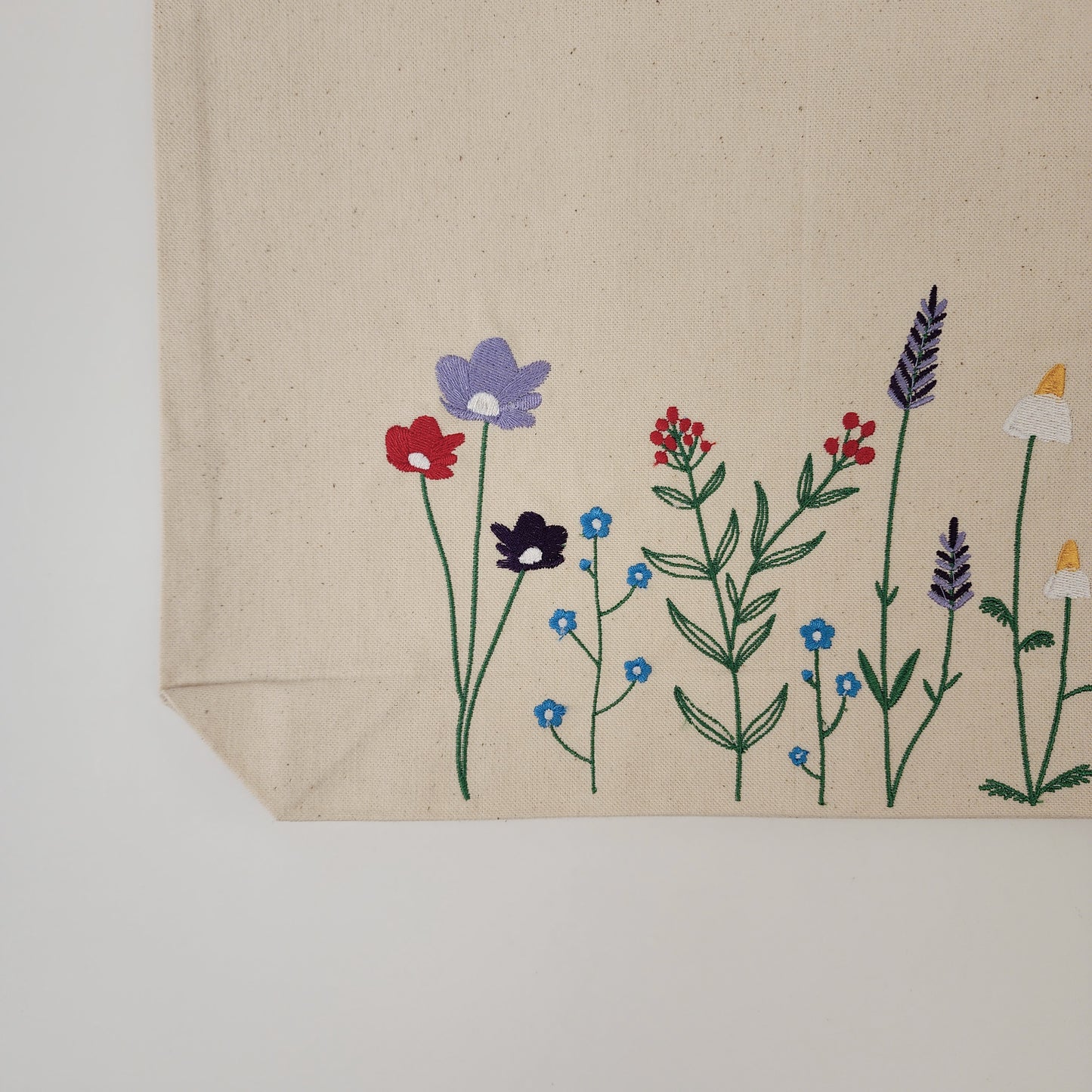 Floral Embroidered Tote Bag