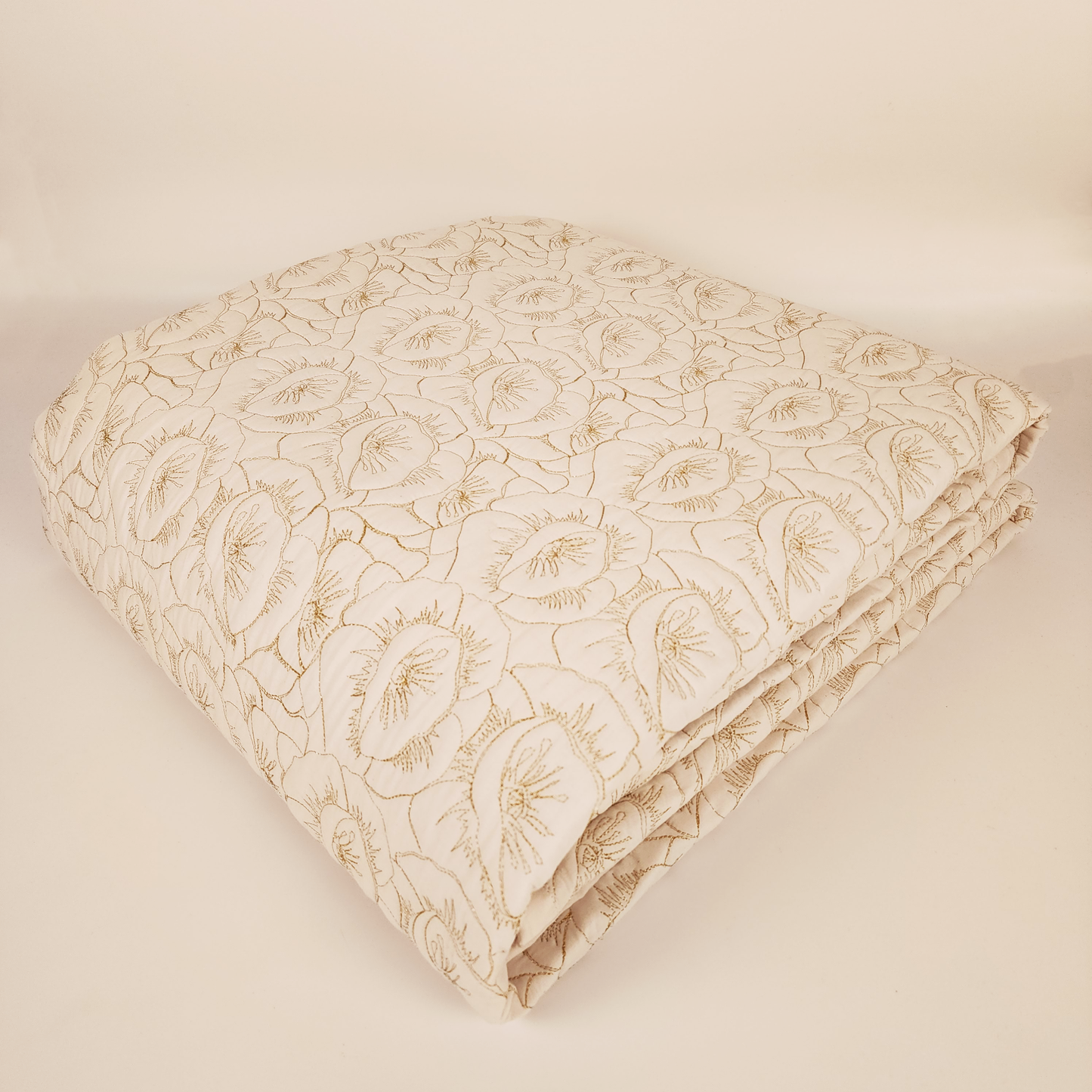 Set, floral, bedspread, gifting set, festival , kasavu , traditional , white, off white, kinari, cream, golden , zari, embroidery , bed decore
