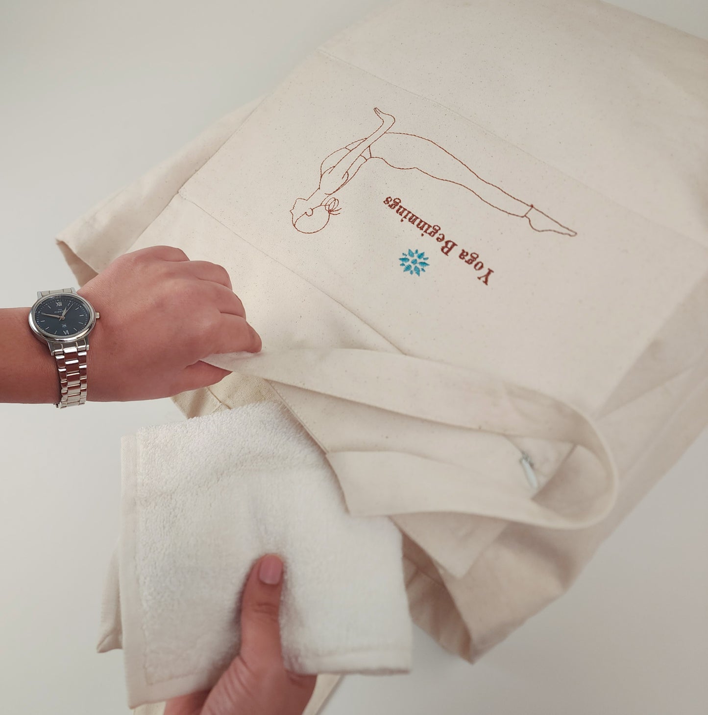 Durable and stylish yoga bag with spacious compartments, designed to carry your yoga mat and essentials. Perfect for everyday use, offering convenience and comfort for your yoga sessions. Sustainable with 100% organic cotton, even the cotton seeds visible on it. no chemical dye used, no color fading, and it is premium quality