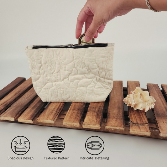 Floral Quilted Cosmetic Pouch