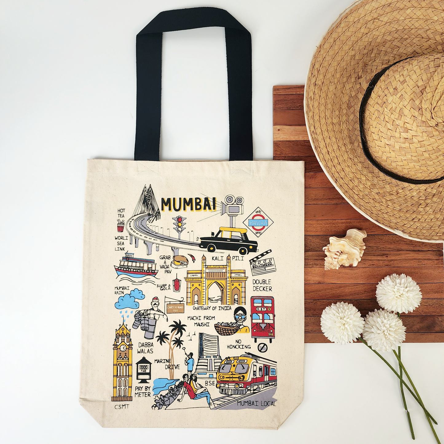 Mumbai Print Tote Bag