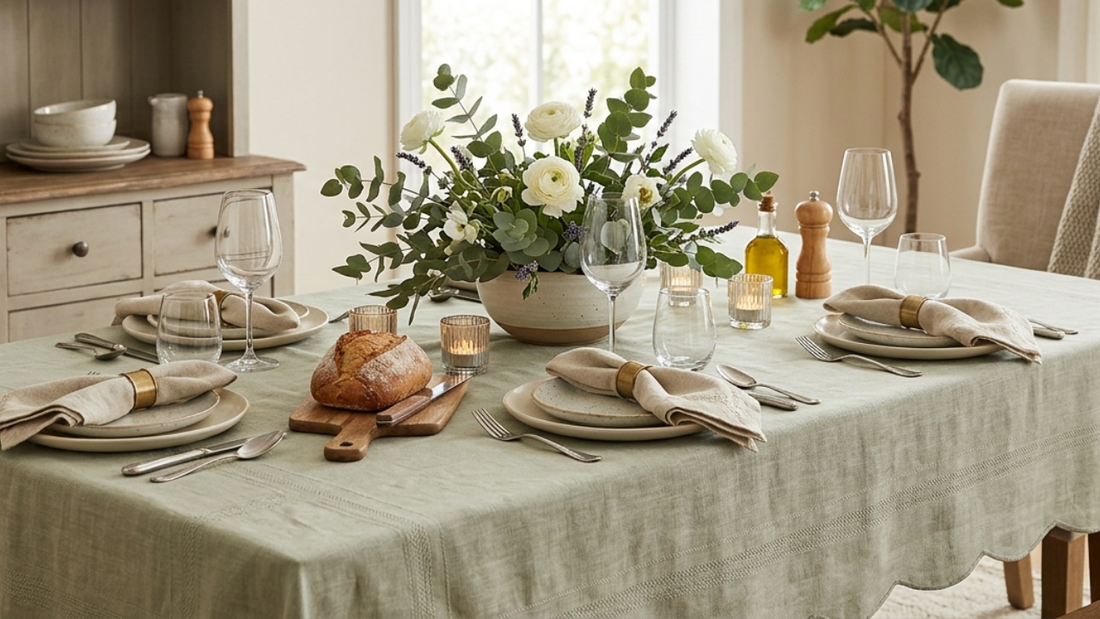 Easy Dining Table Decor Ideas Using Tablecloths