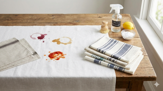 How to Remove Stains from Tablecloths, Mats & Kitchen Towels Easily