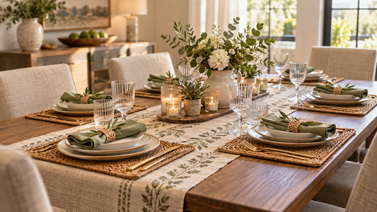 How to Set a Dining Table Using Placemats, Napkins and a Table Runner