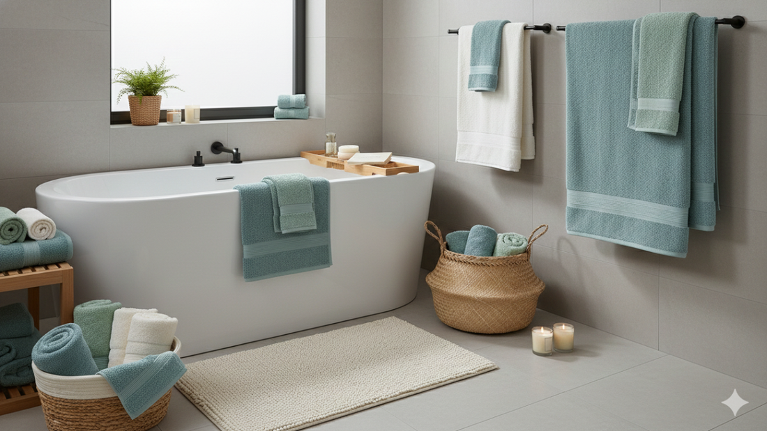 How to Style a Small Bathroom with Towels and Mats