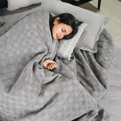 3 Layer Check Bedspread