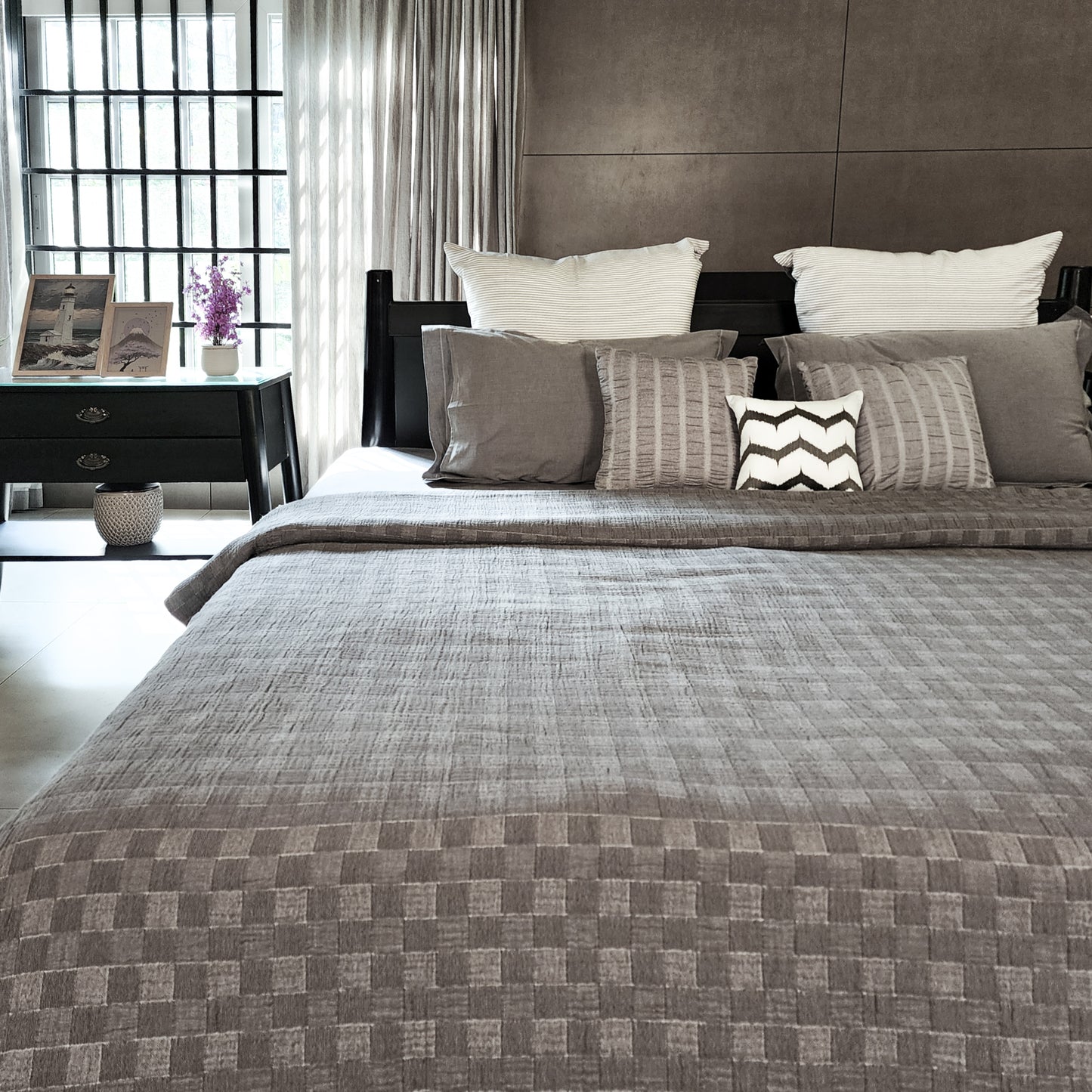 3 Layer Check Bedspread