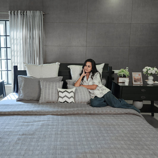 3 Layer Check Bedspread