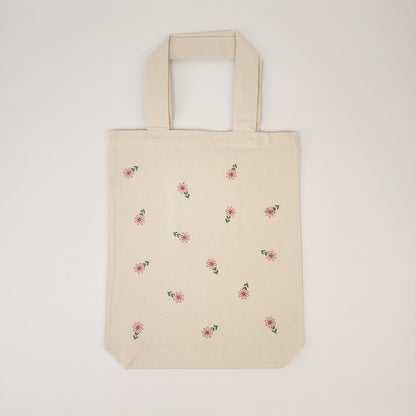 Floral Embroidered Tote Bag