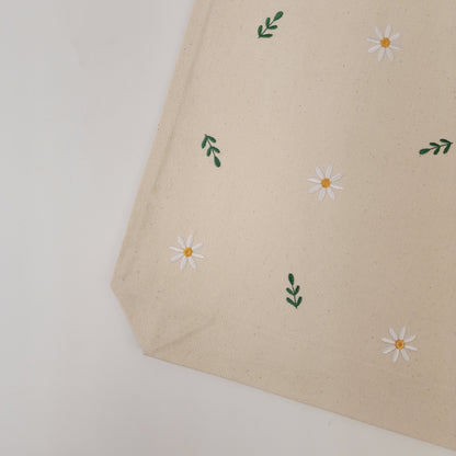 Floral Embroidered Tote Bag