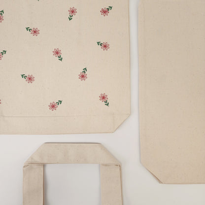 Floral Embroidered Tote Bag