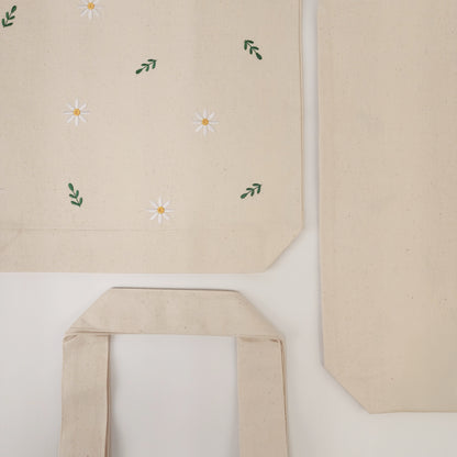 Floral Embroidered Tote Bag
