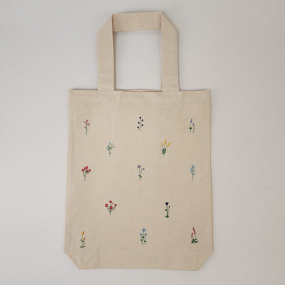 Floral Embroidered Tote Bag
