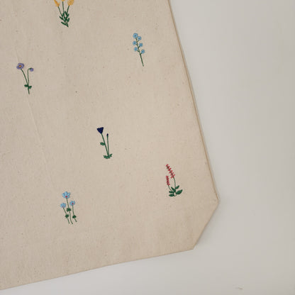 Floral Embroidered Tote Bag