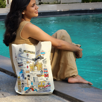 Mumbai Print Tote Bag