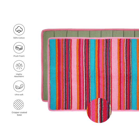 Cotton Candy Terry Stripe Bathmat