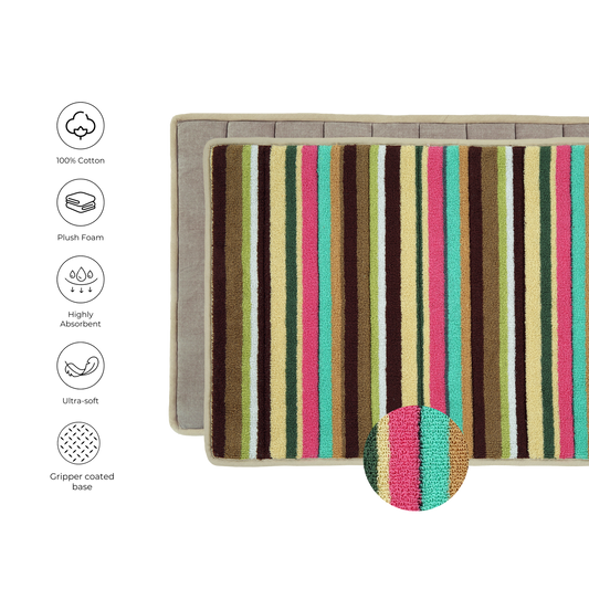 Butterscotch Terry Stripe Bathmat