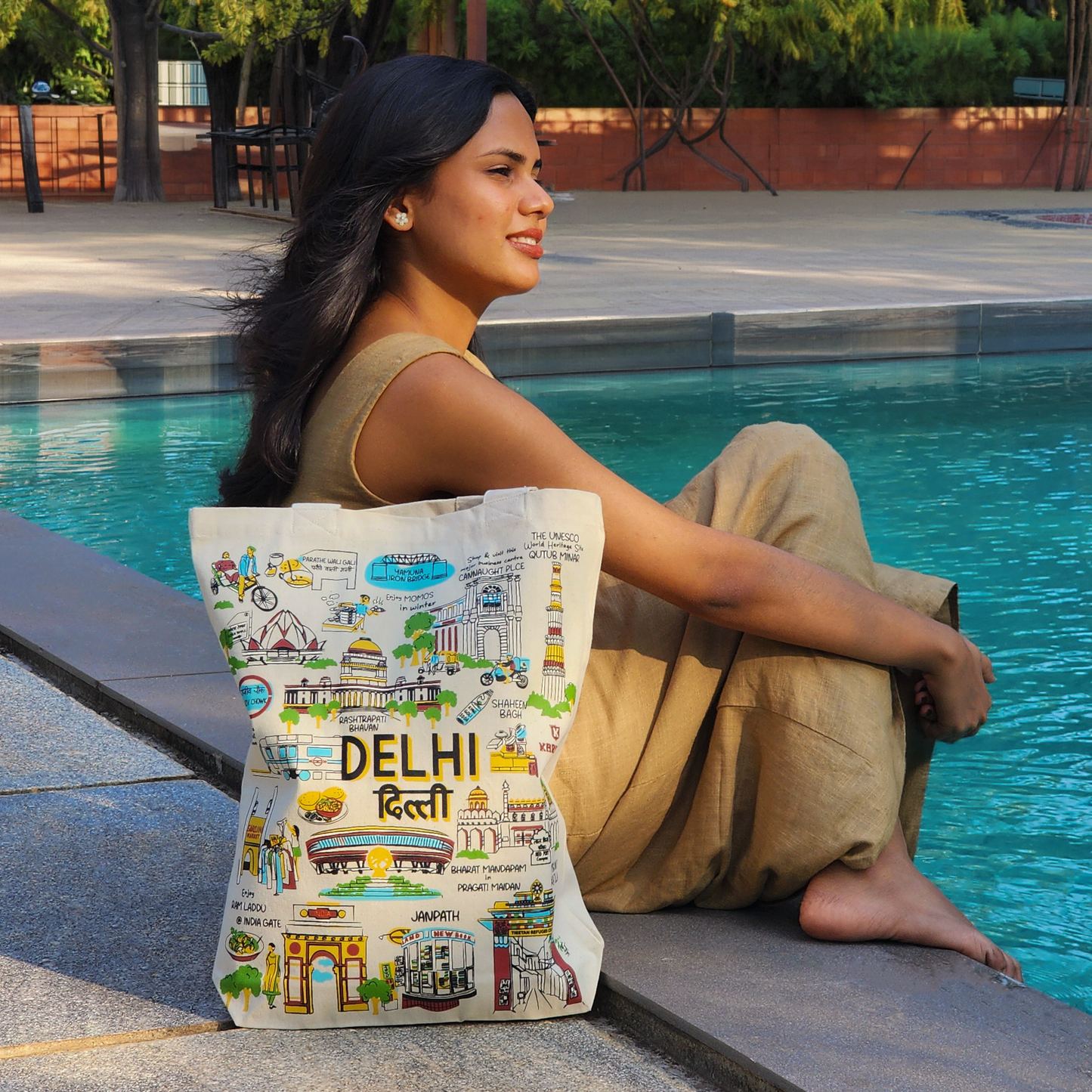 Delhi Print Tote Bag