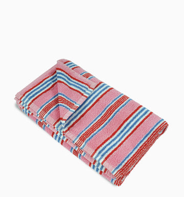 Raspberry Stripe Bath Towel